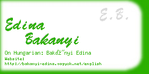 edina bakanyi business card